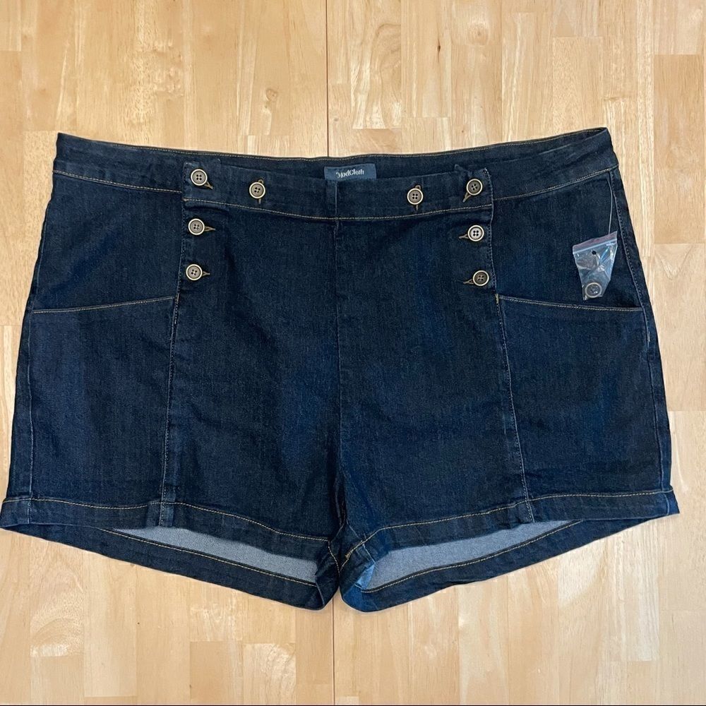 NWT - ModCloth Plus Sailor Style Denim Jean Shorts